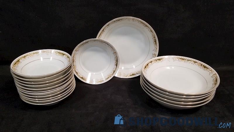 (C) 18PC Signature Collection Queen Anne Large + Small Bowls ** PICK UP ONLY **