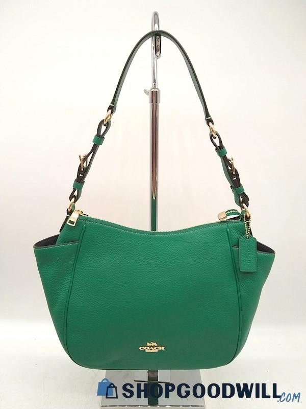 Coach Rori Emerald Green Pebbled Leather Hobo Handbag Purse 