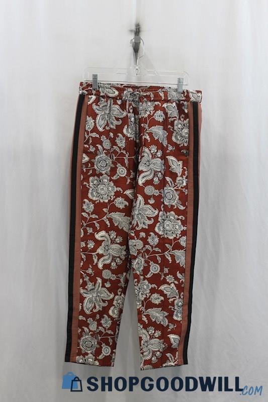 NWT Scotch & Soda Womens Red/White Floral Pattern Pullon Pants Sz S