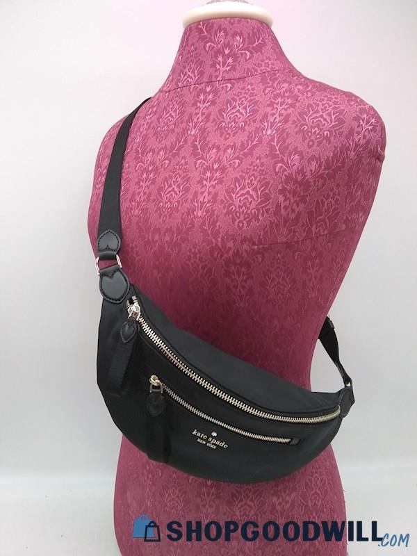 Kate Spade Leila Black Nylon Waist Crossbody Handbag Purse 