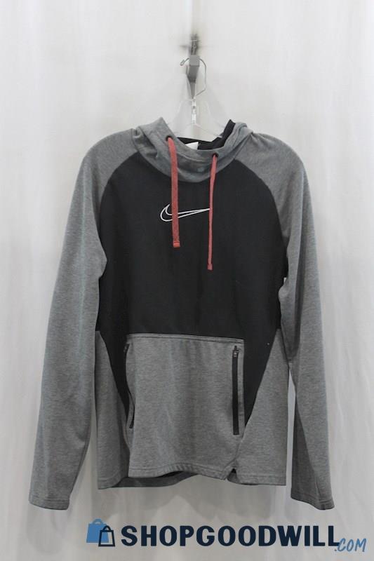 Nike Mens Heather Charcoal/Black Hoodie Sz M