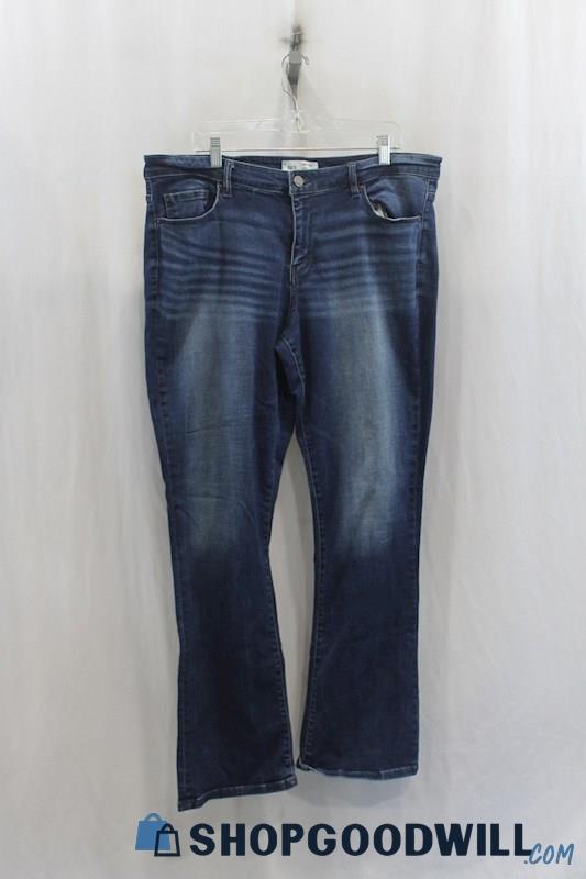 BKE Womens Dark Blue Washed Bootcut Jeans Sz 36x33.5