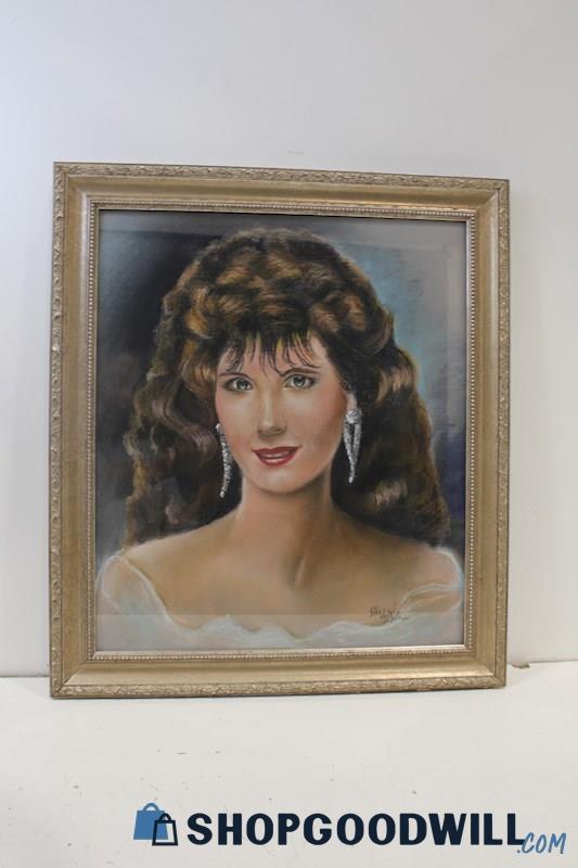 Lilia de Valle Signed Original Portrait Painting 'Lady Diamond' 20x24
