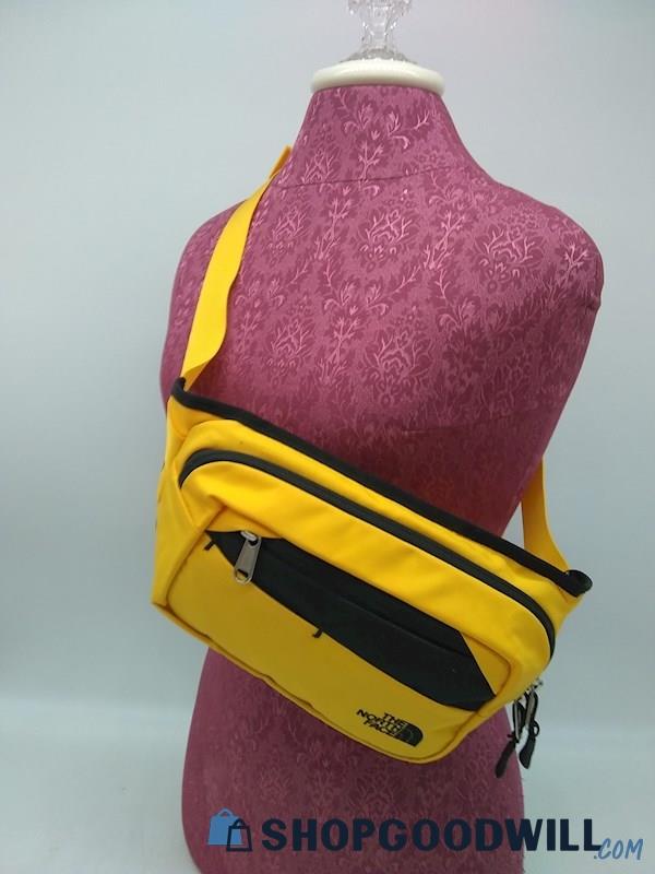 The North Face Bozer II Mustard Yellow Canvas Belt Crossbody Handbag Purse 