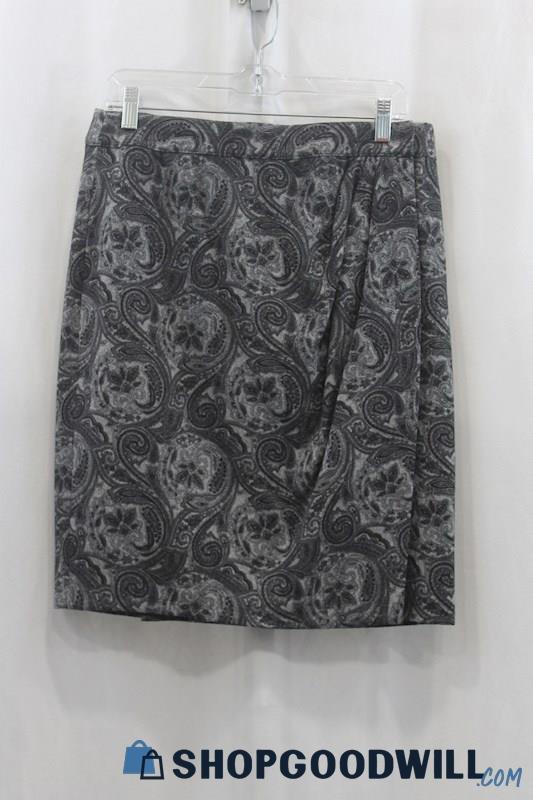 NWT Talbots Women's Gray/Black Pattern Pencil Skirt SZ 8