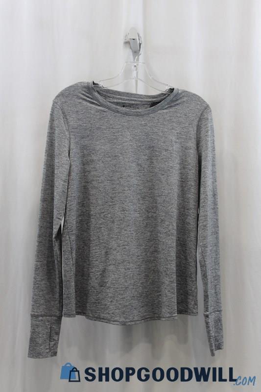 Athleta Womens Heather Charcoal LS Shirt Sz S