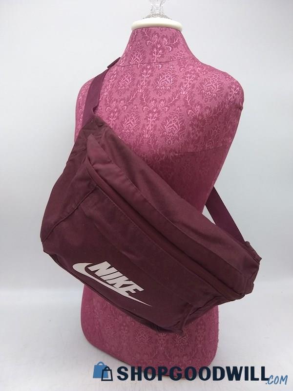 Nike Tech Hip Burgundy Canvas Waist Crossbody Handbag Purse 