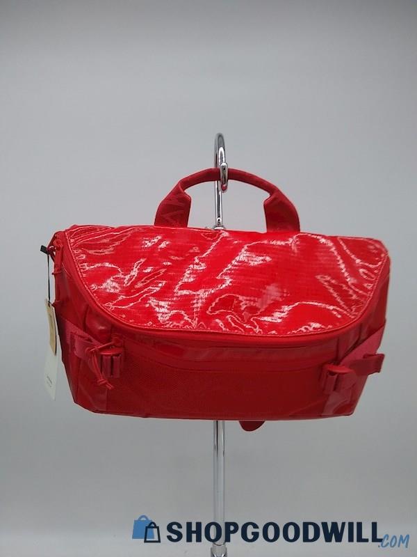 Calpak Terra Red Patent Leather Sling Crossbody Handbag Purse 