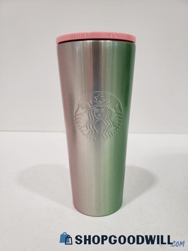 Starbucks Holiday Stainless Steel Pink / Green Tumbler
