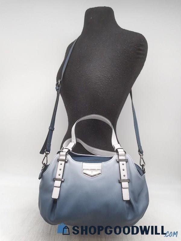 Simply Vera Vera Wang Blue Ombre Faux Leather Large Satchel Handbag Purse