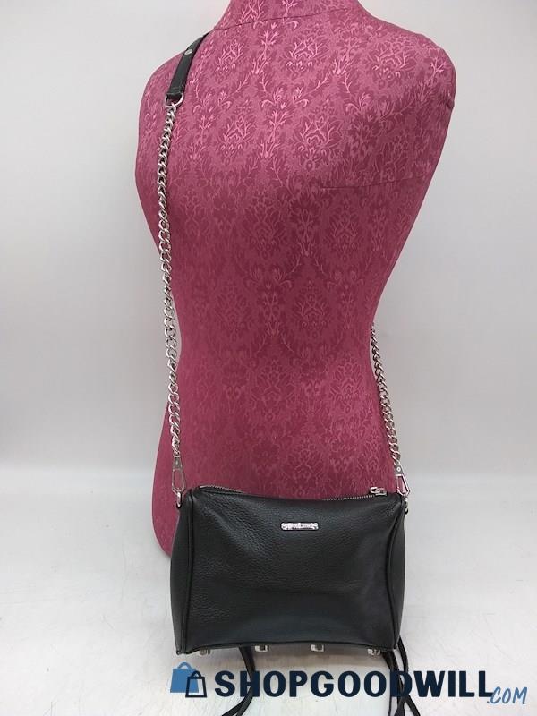 Rebecca Minkoff Black Pebbled Leather Crossbody Handbag Purse 