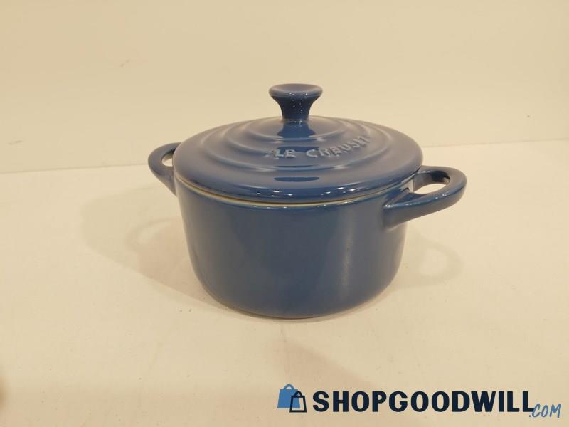 Le Creuset Stoneware Mini Oval Cocotte Blue Home Oven Kitchen Table Ware