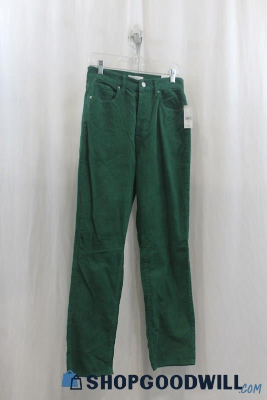 NWT Pacsun Womens Emerald Green Corduroy Straight Leg Pants Sz 28