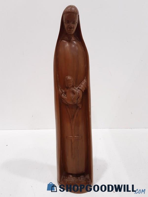 Carved Wooden Mother & Child UNBRANDED