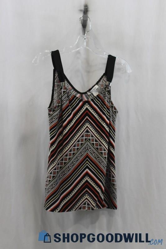 White House Black Market Womens Black/White Pattern Tank Blouse Sz S