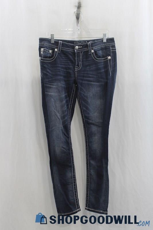 Miss Me Womens Dark Blue Skinny Jeans Sz 29