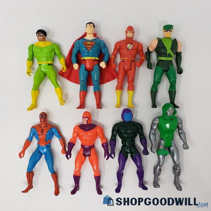 Vintage Marvel / DC 1980's Action Figures Lot W/ Super-Man, Doc Ock, Flash 
