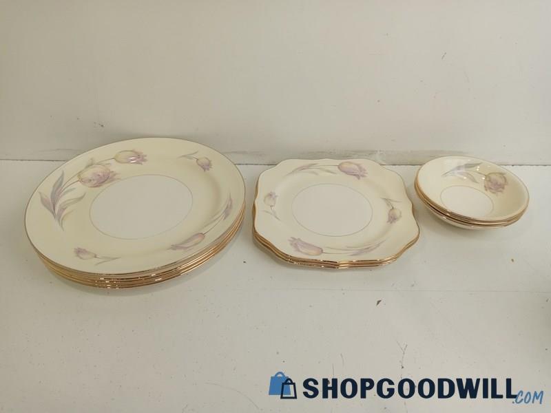 11pc Eggshell Nautilus Dishware Set Plates Bowls Kitchen Home Cream Floral 