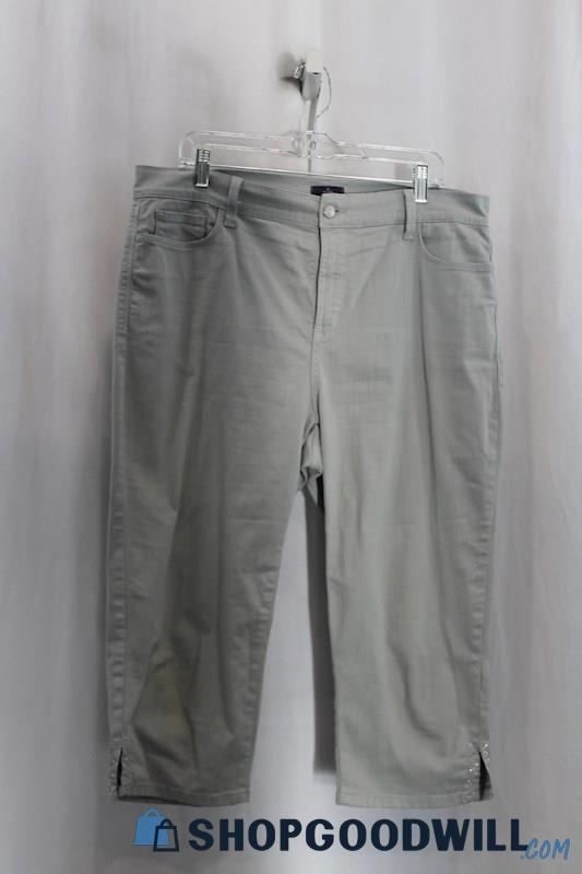 NYDJ Womens Light Gray Capri Pants Sz 16