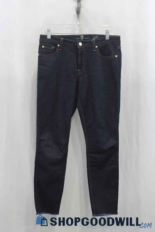 7 For All Mankind Womens Dark Blue Skinny Jeans Sz 29