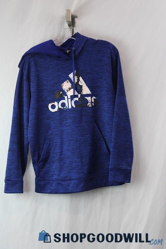 Adidas Men's Blue Pullover Logo Hoodie sz L