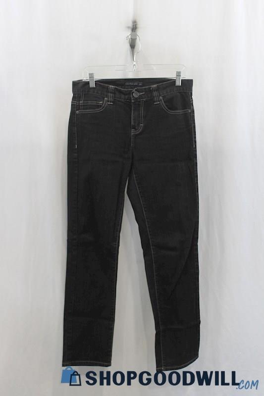 Calvin Klein Womens Black Straight Leg Jeans Sz 8