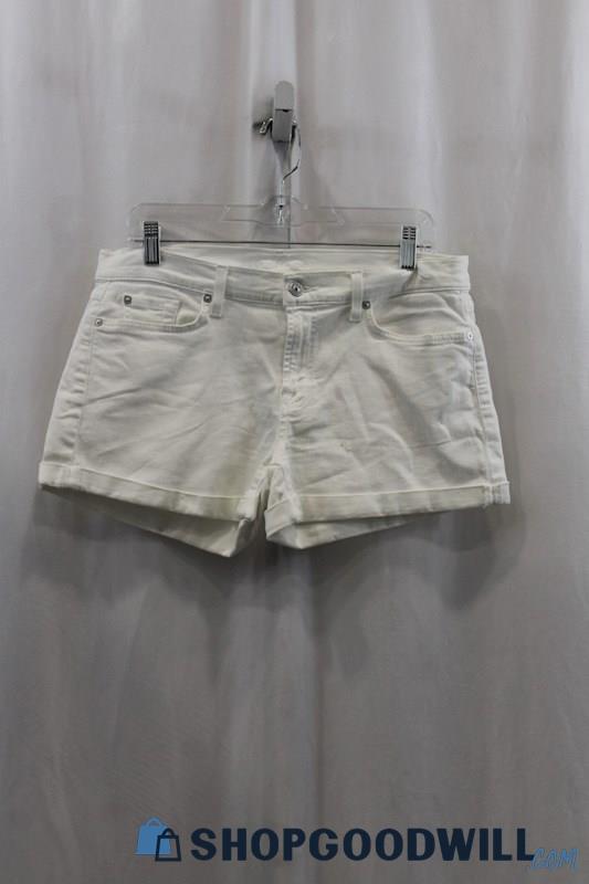 7 For All Mankind Women's White Denim Short SZ 29