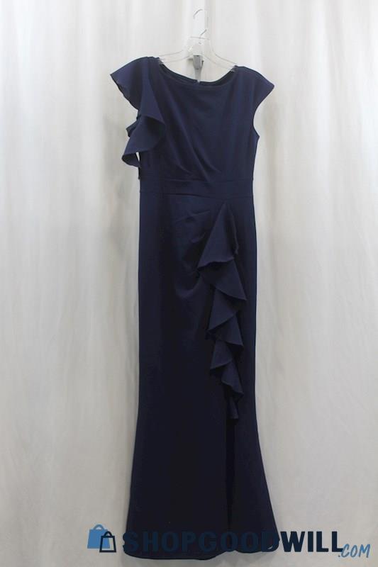 NWT WOOSEA Womens Navy Ruffle Formal Dress Sz S