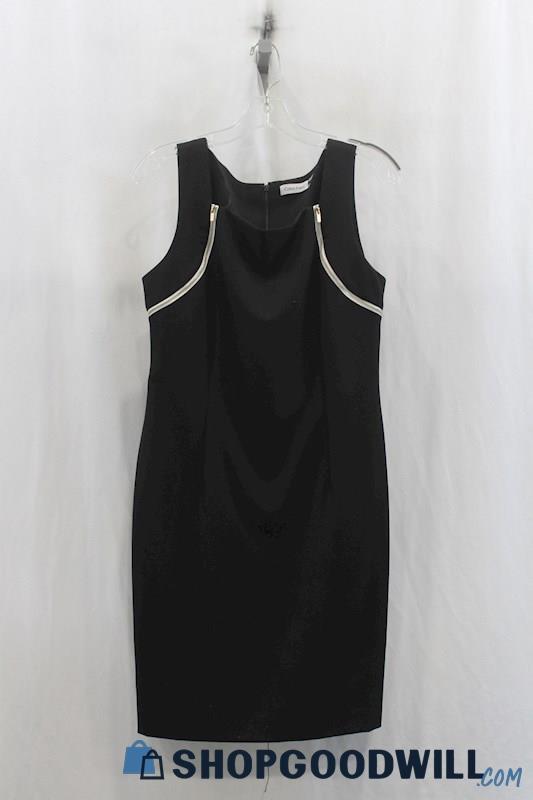 NWT Calvin Klein Womens Black Zipper Under Arm Sheath Dress Sz 10