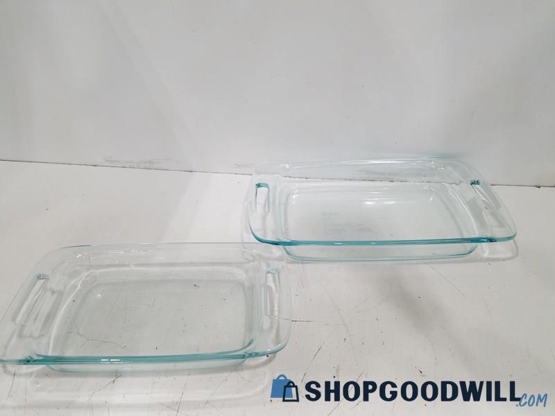 2 Sets Of Pyrex Ovenware Rectangle Glass Pans 