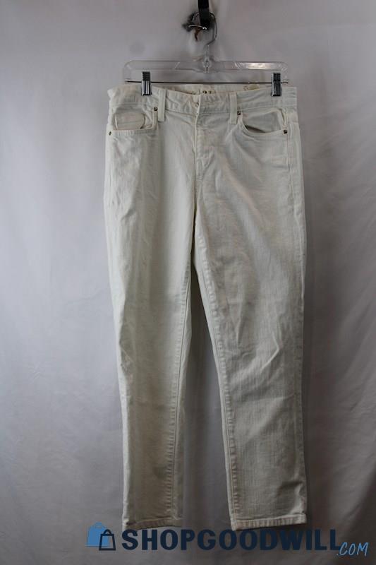 Kate Spade Woman's White Striaght Jeans sz 31