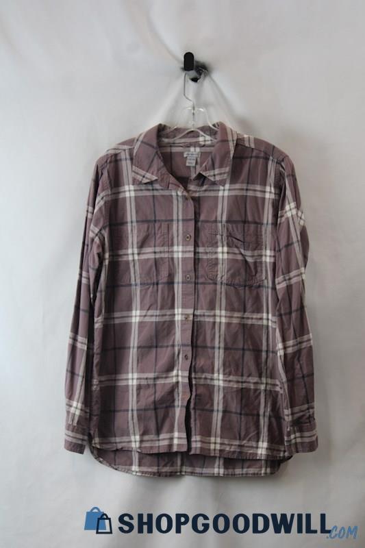 Carhartt Women's Pale Purple Plaid Lightweight Flannel Shirt SZ L