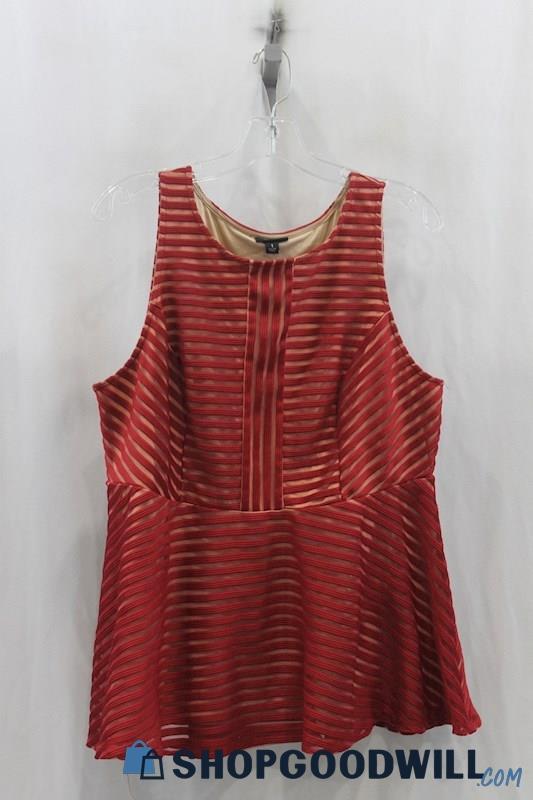 Torrid Womens Red Ribbed Peplum Blouse Sz 1X