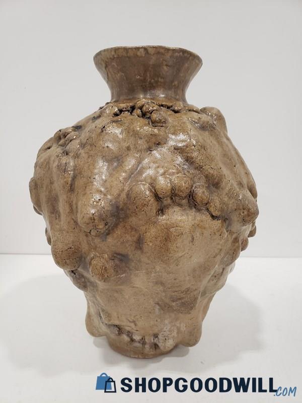 Ceramic Clay Pot Vase W / Designs
