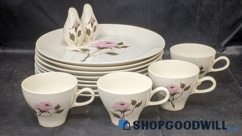 Vintage 1960s Universal Potteries Fascination Alpine Plates Mugs S&P Shakers