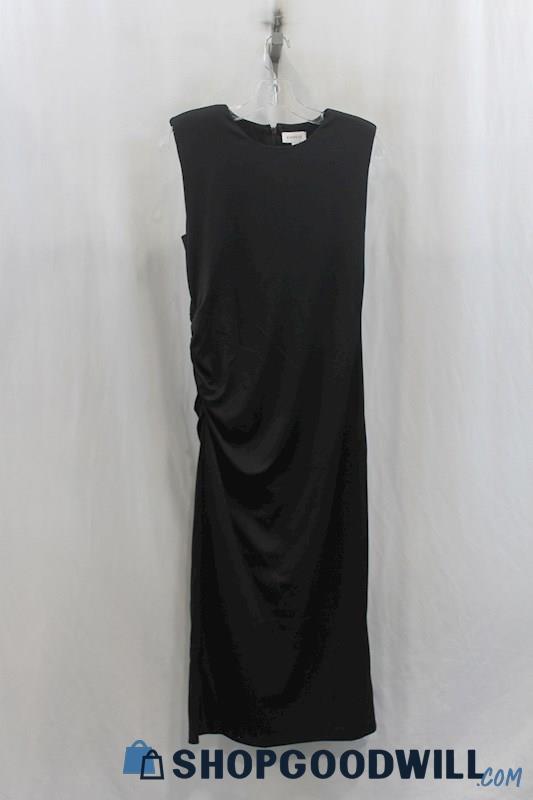 Evereve Womens Black Side Ruched Sheath Dress Sz S