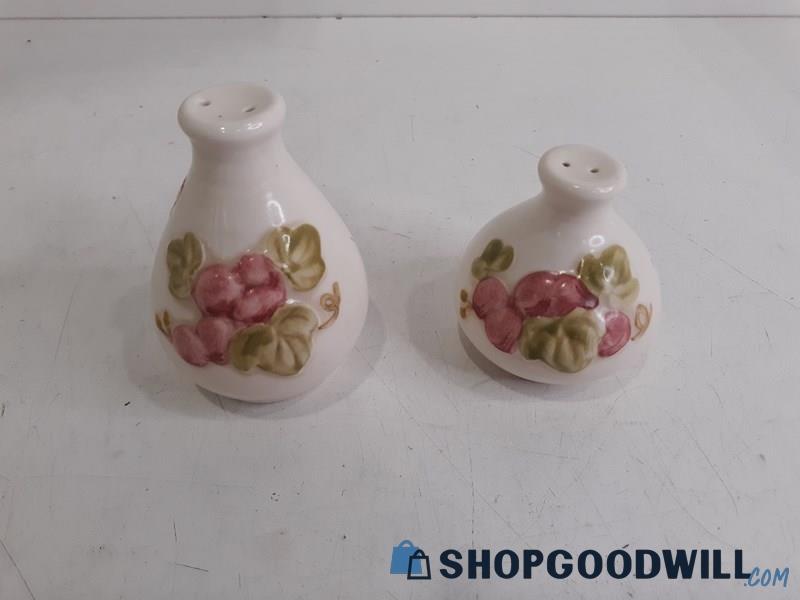 2 Metlox Pottery Poppy Trail Pink Grapes Salt & Pepper Shakers