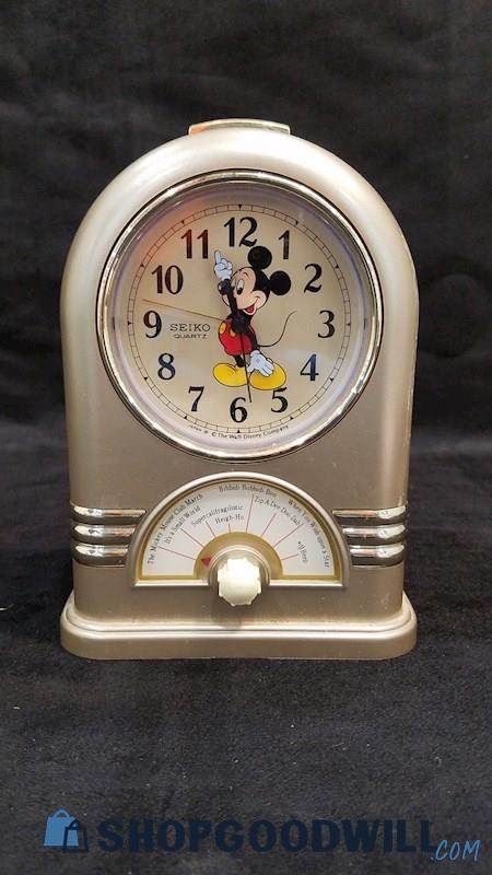 VTG Disney Seiko Quartz Mickey Mouse Musical Alarm Clock PWRS ON