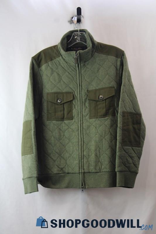 Brooks Brothers Men's Sage Green Quilted Zip Up Lightweight Jacket SZ M
