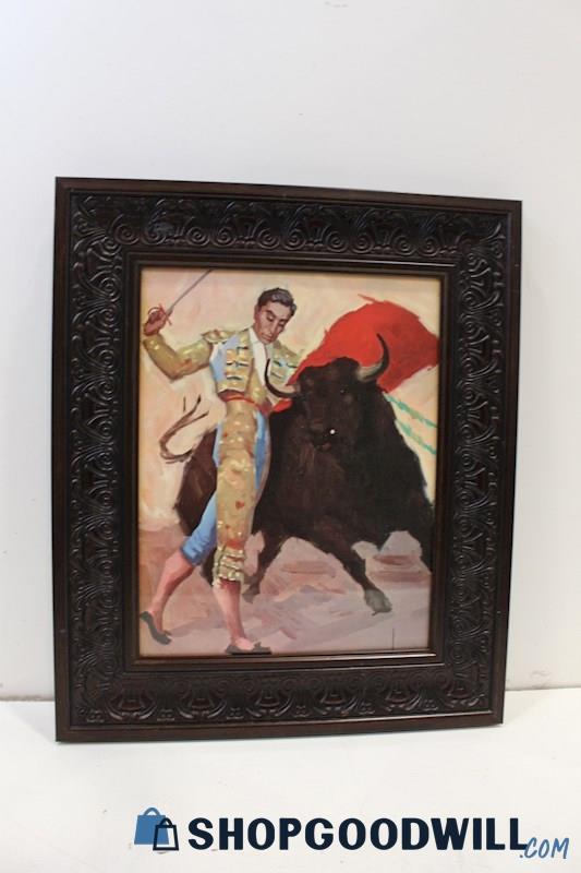 'The Bullfighter' Framed Art Print Unsigned Josep M Tuser Spanish Bullfighting