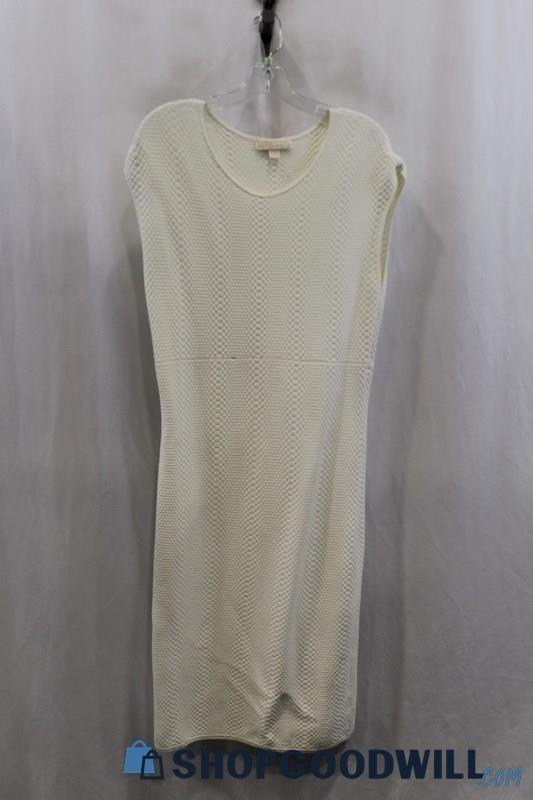 Michael Kors Womens White Knit Maxi Dress Sz L