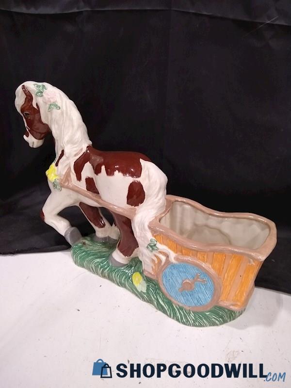 Unbranded Horse w Wagon Glass Figurine Home Decor 