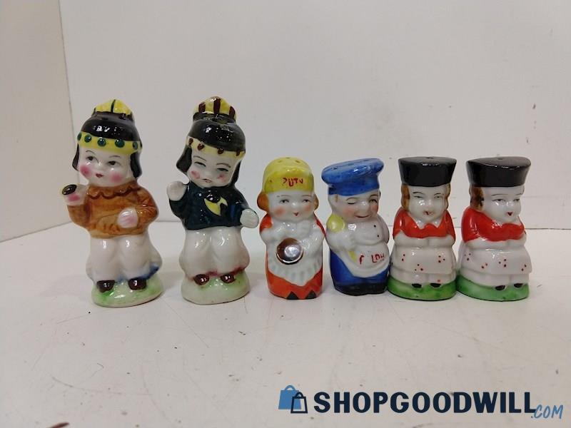 6pc Salt & Pepper Shaker Chefs Toby Style &MORE Multicolor Kitchenware UNBRANDED