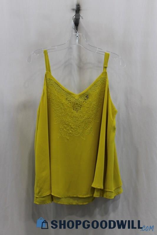 Torrid Womens Mustard Yellow Lace Cami Tank Sz M