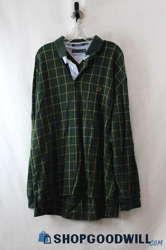 Tommy Hilfiger Men's Green Long Sleeve Polo sz XXL