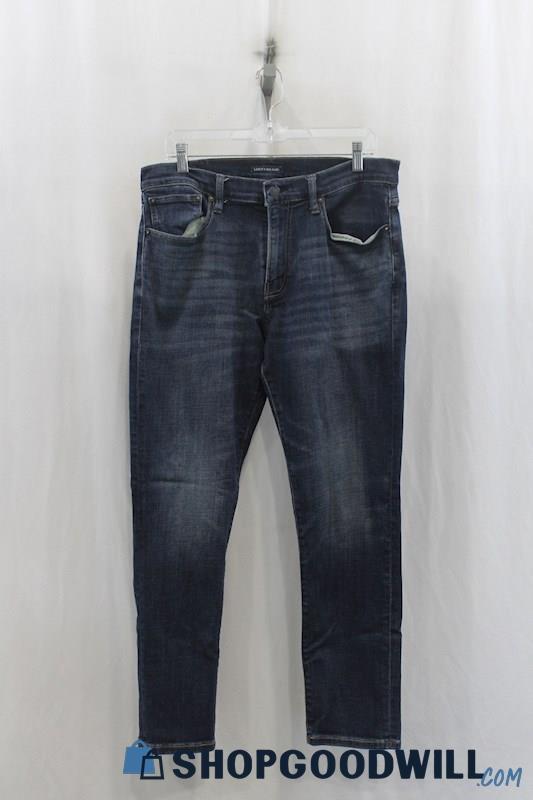 Lucky Brand Mens Dark Blue Washed Skinny Jeans Sz 33x30
