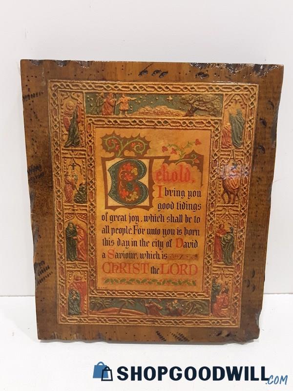 Behold, I bring you good tidings of great joy wooden plaque 