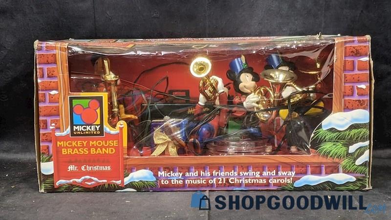 Vintage 1995 Disney Mr. Christmas Mickey Mouse Brass Band Powers On Seasonal