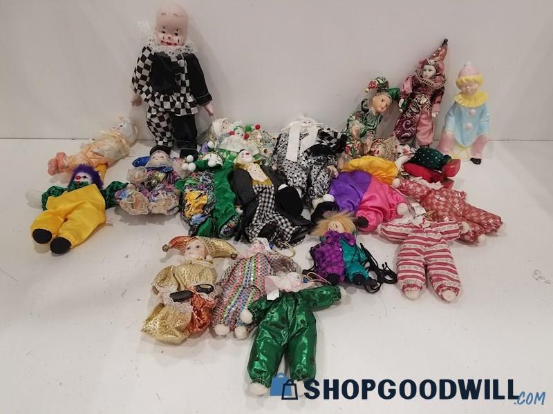 8LBS Lot Of Clown Dolls Appears To Be Porcelain Or China (PICKUP ONLY)