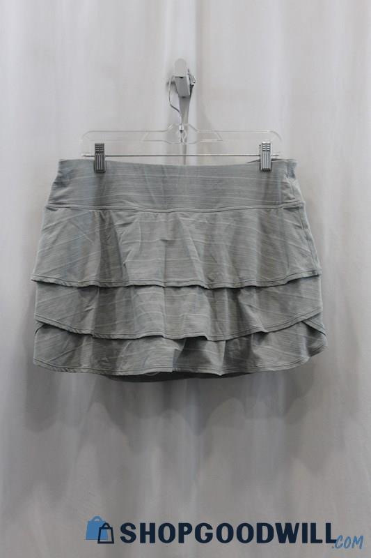 Athleta Womens Gray/White Tiered Skater Skort Sz XL